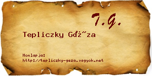 Tepliczky Géza névjegykártya