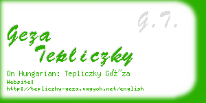 geza tepliczky business card